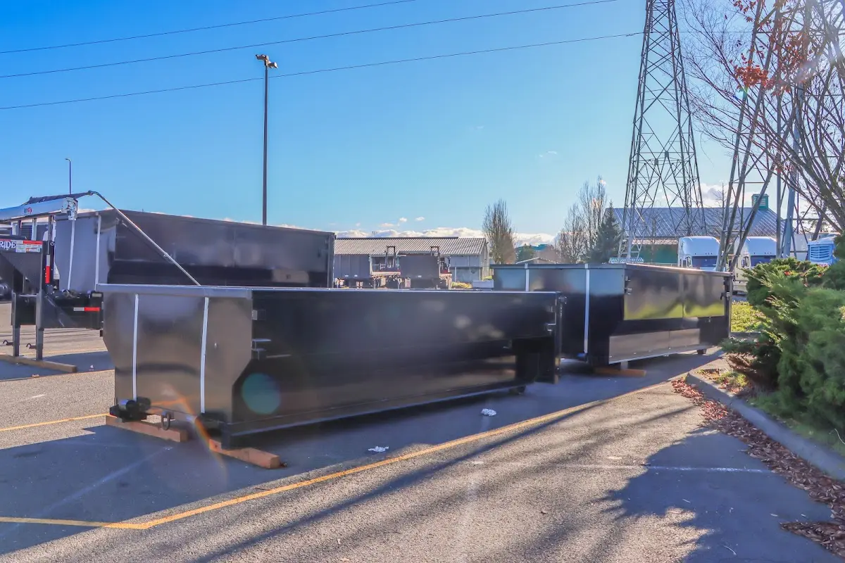 Roll-off dumpster ready for waste disposal at job site for Commercial Dumpster Rental in Brandon